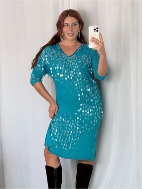80’s mermaid sequin beaded dress ⋆
